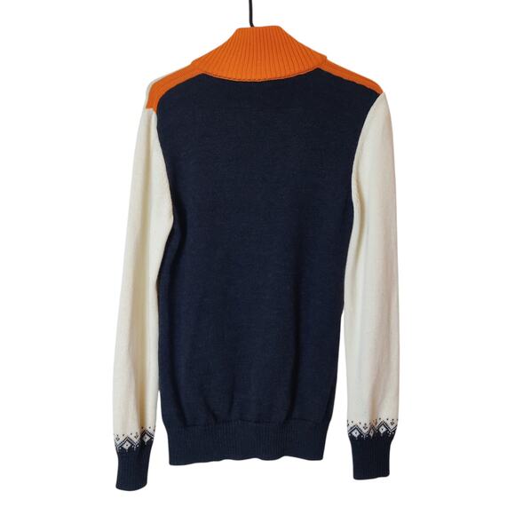 Dale of Norway Lahti Merino Wool Fair Isle 1/4 Zip Sweater Large Ski *Repaired - Picture 2 of 13